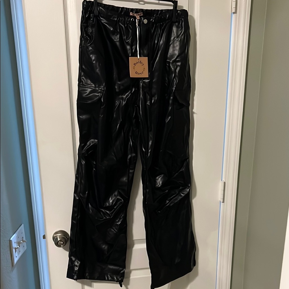 Bailey Rose Stylish Black Wide Leg Pants